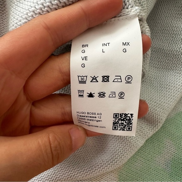 HUGO BOSS BOSS FLORANNA SWEATER ABSTRACT-PRINT HIGH-LOW JUMPER - L - Picture 10 of 15